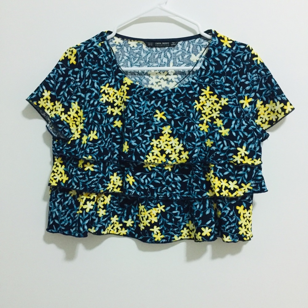 New Zara Floral crop top - Picture 2 of 4